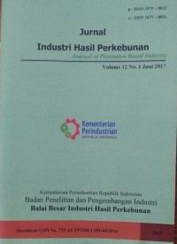 Image of Jurnal Industri Hasil Perkebunan Volume 13 No 1 Juni 2018