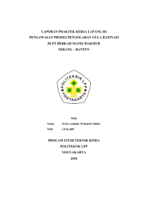 Image of Laporan PKL III ( Teknik Kimia ) Pengawasan proses Pengolahan Gula Rafinasi DI PT BERKAH MANIS MAKMUR Serang Banten