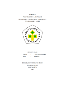 Image of Laporan PKL II ( Teknik Mesin )Mengetahui Utilitas Alat di PKS Bunut Muara Jambi - Jambi