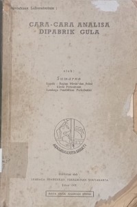 Image of CARA-CARA ANALISA DI PABRIK GULA