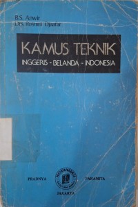 Image of Kamus Teknik : Inggeris - Belanda - Indonesia