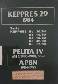 Image of KEPPRES No 29 Tahun 1984