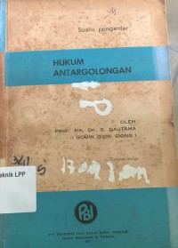 Image of Suatu Pengantar: Hukum Antargolongan