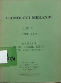 Image of TEHNOLOGI MEKANIK JILID II