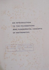 Image of The Foundations & Fundamental Concepts Of Mathematics