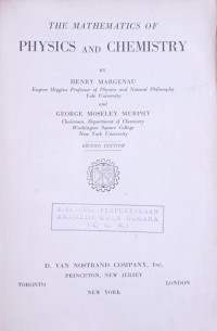 Image of The MATHEMATICS OF PHYSICS AND CHEMISTRY